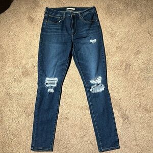 Levi high rise skinny jeans